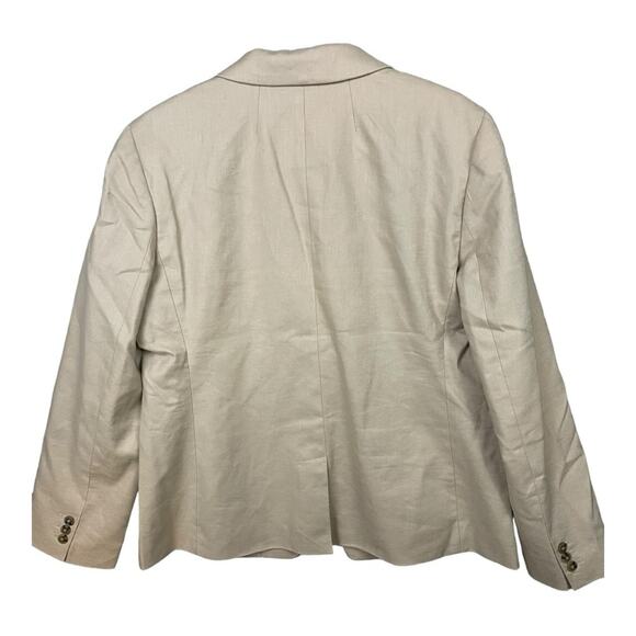 J. Crew Factory Refined Traveler Linen Blazer in Tan‎ Size 14 NWT - Picture 6 of 10